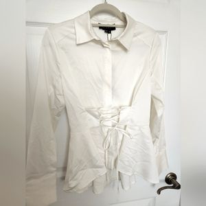 Adria Moss Cinch Waist Blouse, size 6